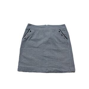 VALERIE BERTINELLI Mini Pencil Skirt Women’s 8 Navy Blue And White